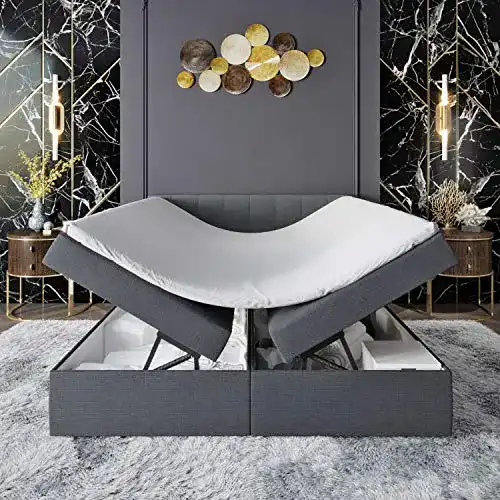 Boxspringbett Innocent S4 mit Bettkasten 180×200 in Anthrazit