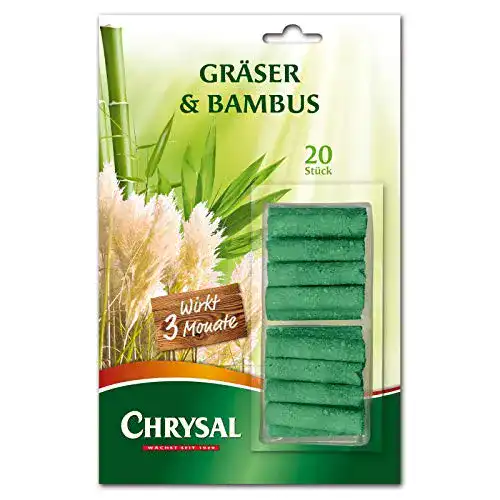 Chrysal Bambusdünger Düngestäbchen für Gräser und Bambus, 20 Stück