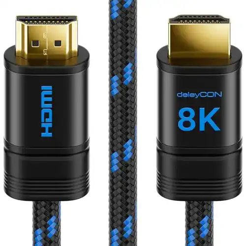 deleyCON 5m HDMI Kabel mit 8K UHD und Metallsteckern