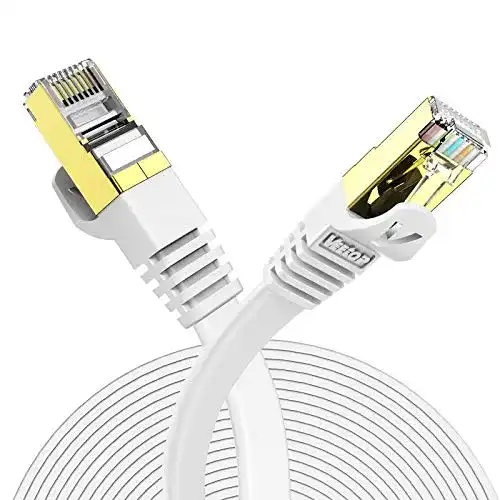 LAN-Kabel 15 Meter Cat 7 Flachnetzwerkkabel für 10 Gigabit Ethernet
