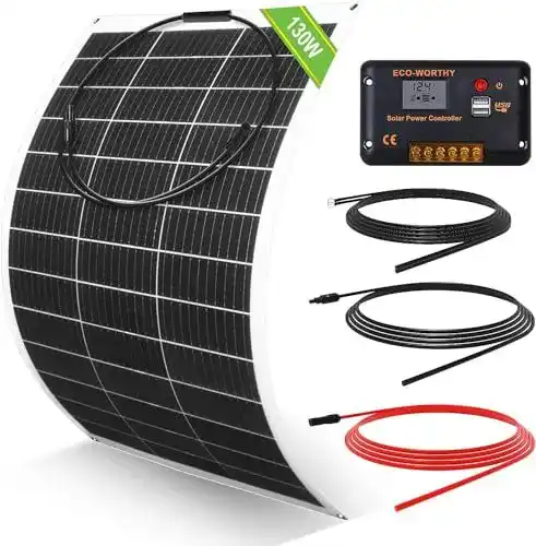 ECO-WORTHY 130 Watt 12 Volt flexibles Solarpanel für Wohnmobile