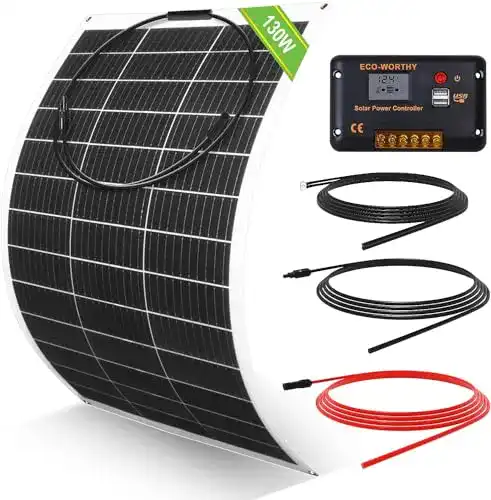 ECO-WORTHY 130 Watt 12 Volt flexibles Solarpanel für Wohnmobile