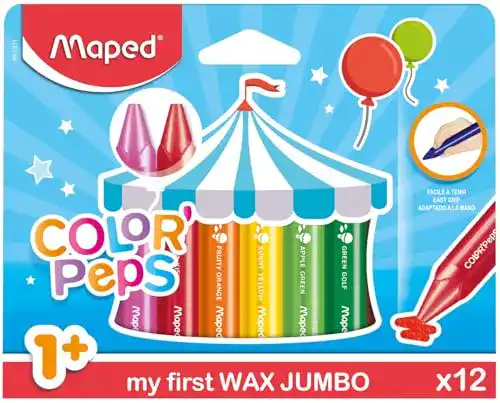 Wachsmalstifte Maped Color Peps Wax Jumbo, 12 Stück