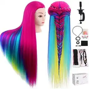 Übungskopf Friseur Topdirect 80 cm aus synthetischem Haar