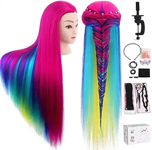 Übungskopf Friseur Topdirect 80 cm aus synthetischem Haar