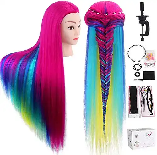 Übungskopf Friseur Topdirect 80 cm aus synthetischem Haar