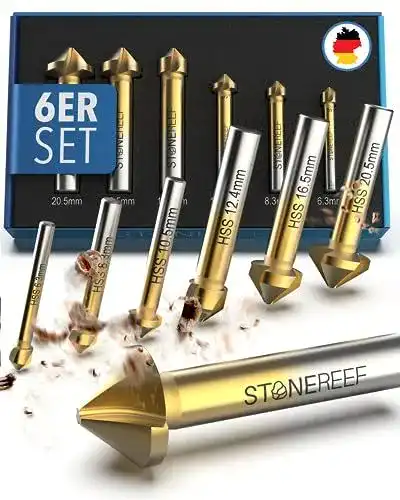 Kegelsenker Set aus HSS-Stahl 6-teilig von Stone Reef