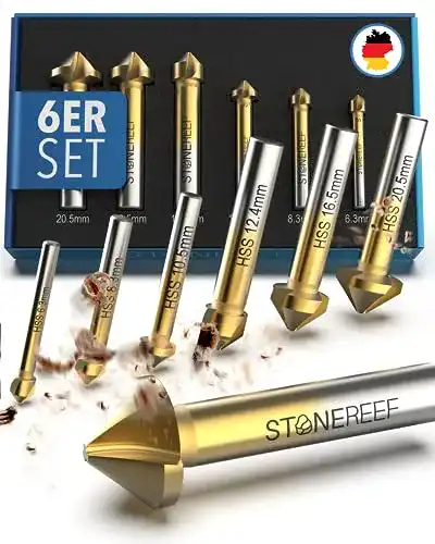 Kegelsenker Set aus HSS-Stahl 6-teilig von Stone Reef