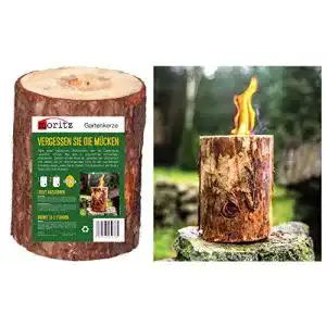 Schwedenfeuer Moritz mit Zitronella Baumfackel und Anzünddocht