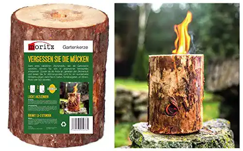 Schwedenfeuer Moritz mit Zitronella Baumfackel und Anzünddocht