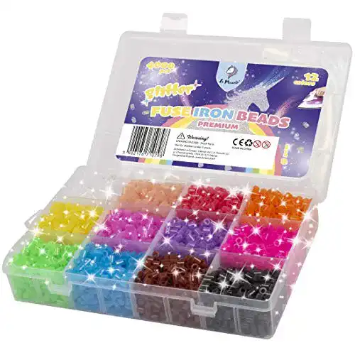 Bügelperlen La Manuli Glitzer Set – 4000 bunte Fuse Beads