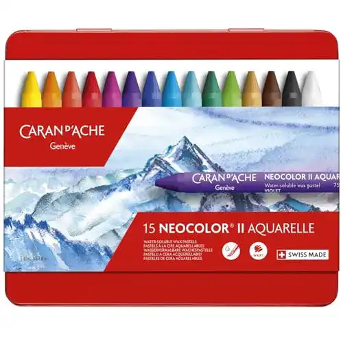 Caran d’Ache 7500.315 Neocolor II Wachsmalstifte im Metalletui