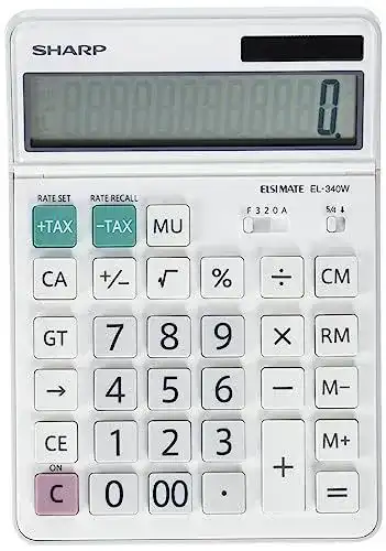 Tischrechner Sharp EL-340W mit großem Display und vielseitigen Funktionen