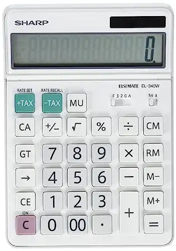 Tischrechner Sharp EL-340W mit großem Display und vielseitigen Funktionen