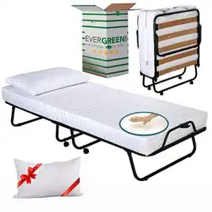 Klappbett 80×190 mit Memory Foam Matratze von Evergreenweb