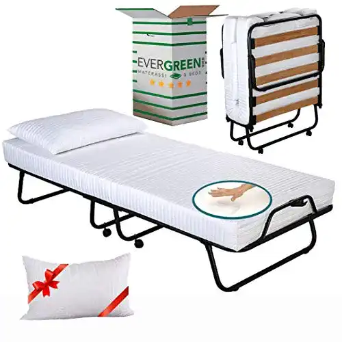 Klappbett 80×190 mit Memory Foam Matratze von Evergreenweb