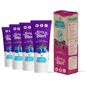 Vegane Zahnpasta Dental Delight Berry Blast im 4er Pack