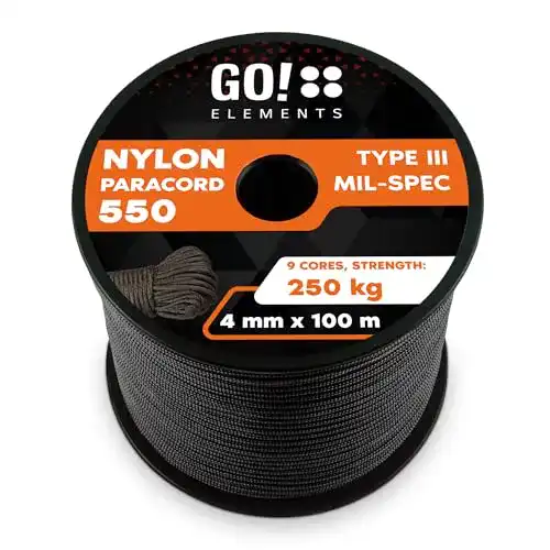 Paracord GO!elements 100m Seil aus reißfester Nylonschnur 4mm
