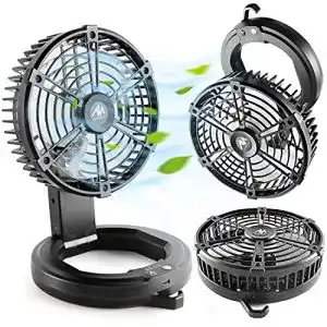 Campingventilator AYAMAYA mit USB-Anschluss und LED-Beleuchtung