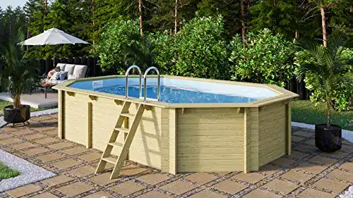 Holzpool Trendpool Achteck Langform 610 x 400 x 124 cm