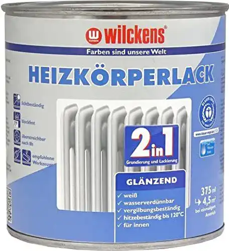 Heizkörperlack Wilckens 2in1 glänzend weiß 375 ml