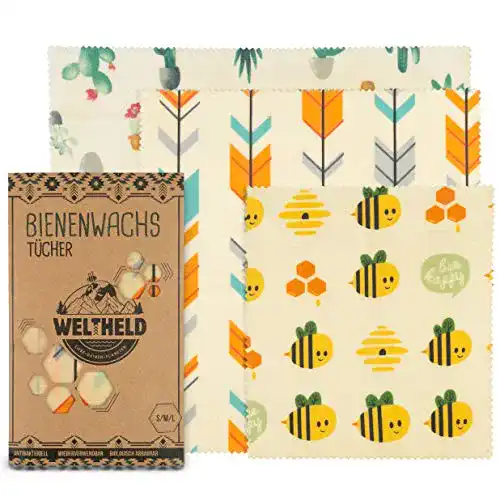 Bienenwachstücher von Weltheld im Kaktus-Design Beewax Wraps