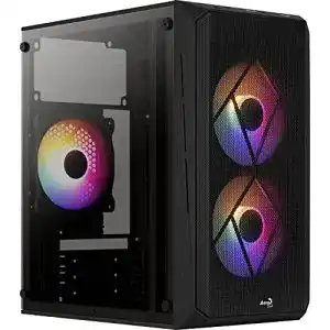Aerocool CS107 V2 Micro-ATX-Gehäuse mit Seitenfenster und FRGB-Lüftern