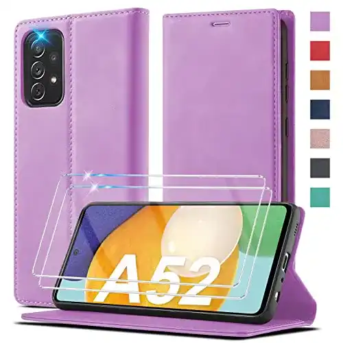 Kiskisy Handyhülle für Samsung Galaxy A52 und A52s mit Schutzfolie