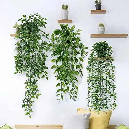 Kunstpflanzen Betylifoy 3er Set Künstliche Hängepflanzen Eukalyptus