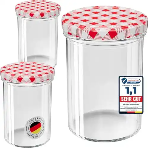 Einmachgläser mit Schraubdeckel, 435 ml, 8,5 x 12 cm, Set mit 50 Stück