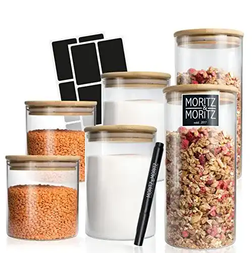 Vorratsgläser Moritz & Moritz Set mit Deckel 6 Stück 1500 ml und 750 ml