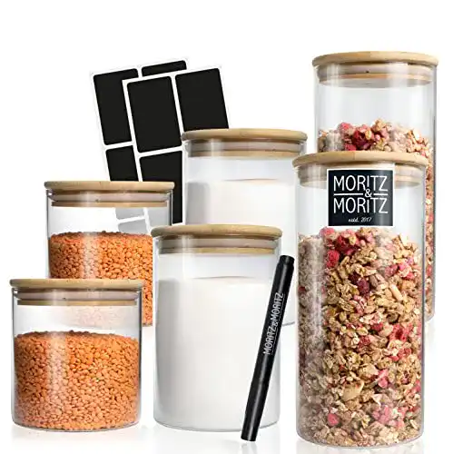 Vorratsgläser Moritz & Moritz Set mit Deckel 6 Stück 1500 ml und 750 ml
