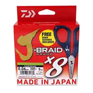 Daiwa J-Braid Grand X8E geflochtene Schnur 0.10mm 270m CH