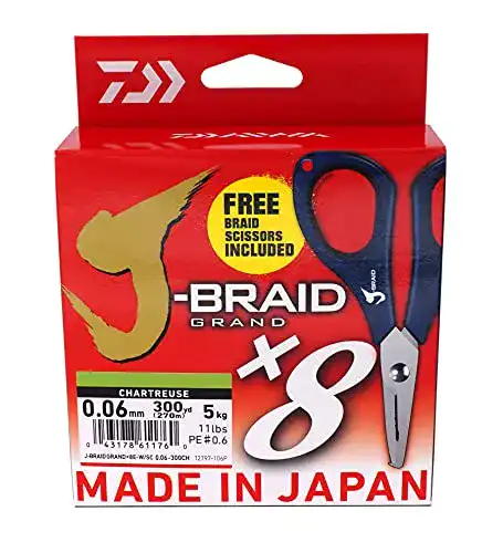 Daiwa J-Braid Grand X8E geflochtene Schnur 0.10mm 270m CH