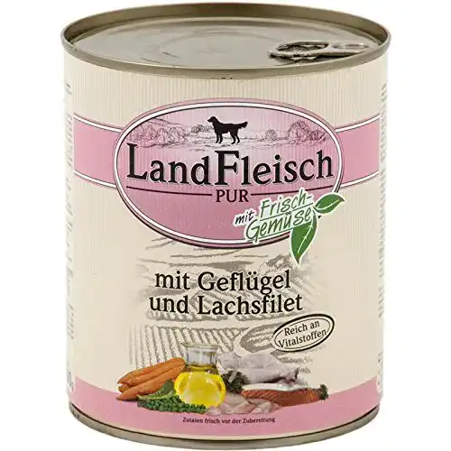 LandFleisch Hundefutter Pur Geflügel und Lachsfilet