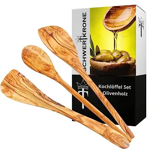 Kochlöffel Set aus Olivenholz von Schwertkrone