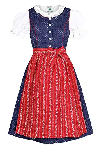 Dirndl für Kinder von Isar-Trachten in Marine mit Bluse
