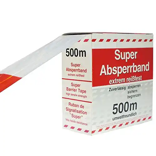 Absperrband 500 Meter rot/weiß für Sicherheitsanwendungen