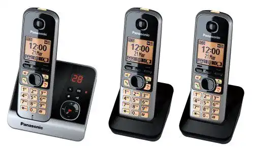 Schnurloses Telefon-Trio Panasonic KX-TG6723GB mit 2 Mobilteilen