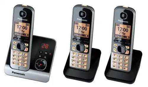 Schnurloses Telefon-Trio Panasonic KX-TG6723GB mit 2 Mobilteilen