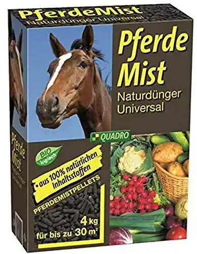 Pferdedung Pferdemist 4kg Naturdünger für Bio-Anbau
