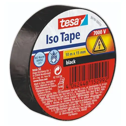 Isolierband tesa, selbstklebend, hitzebeständig, 10 m, schwarz