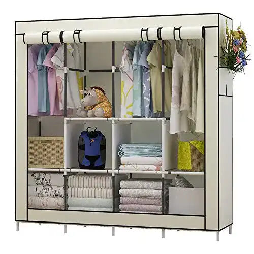 Stoffschrank UDEAR Kleiderschrank aus Vliesstoff mit Regalen