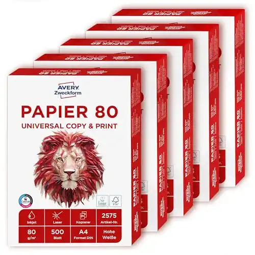 Druckerpapier 80g AVERY Zweckform 2575 für Drucker und Kopierer