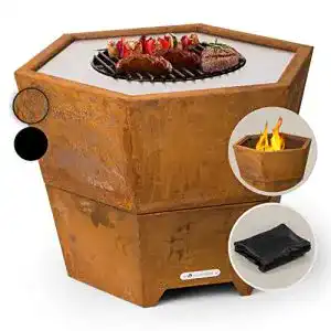 Blumfeldt Feuerschale mit Grillrost für Balkon und Camping