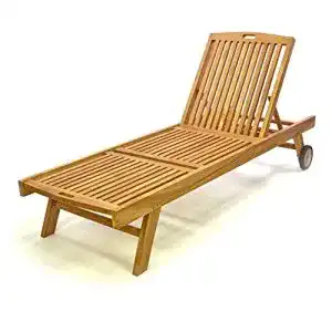 Teakholz Sonnenliege Divero – Verstellbare Gartenliege für Komfort