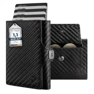 Geldbörse Unisex Puristo KLIK Classic Slim Wallet mit Münzfach