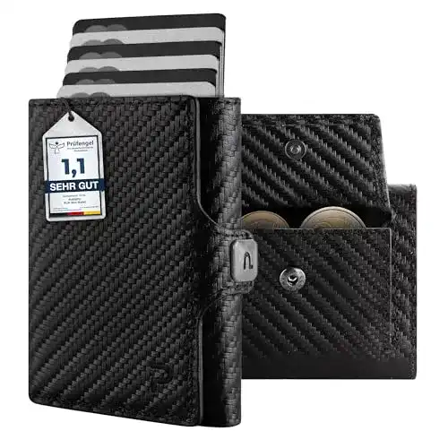 Geldbörse Unisex Puristo KLIK Classic Slim Wallet mit Münzfach