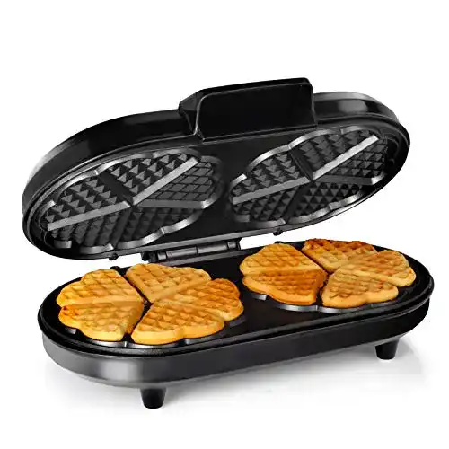 Doppelwaffeleisen Tristar Edelstahl mit 10 Herzwaffelformen