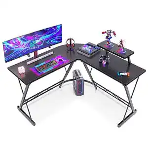 Eckschreibtisch ODK – L-förmiger Gaming Schreibtisch mit Monitor Regal